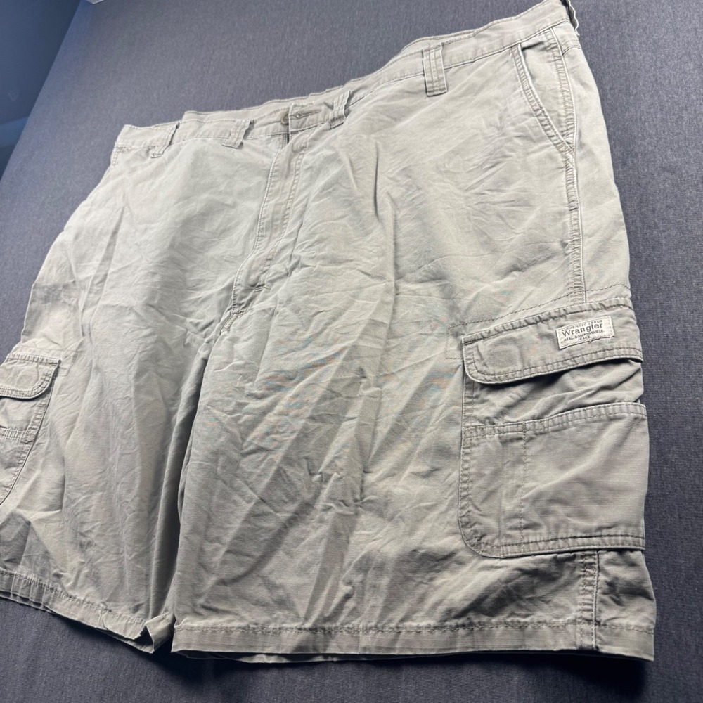 Wrangler Authentic Issue Mens Khaki Cargo Shorts 100%‎ Cotton Ripstop Size 48